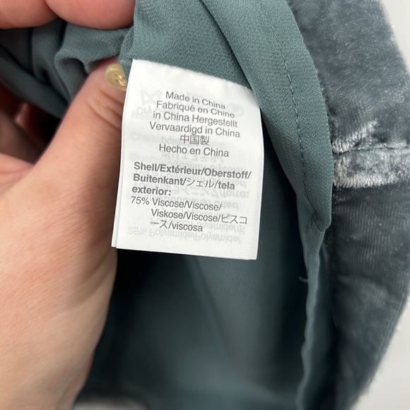 J Crew Tank Top Womens 16 Gray Teal Crushed Velvet Sleeveless Boxy Top - Picture 4 of 10